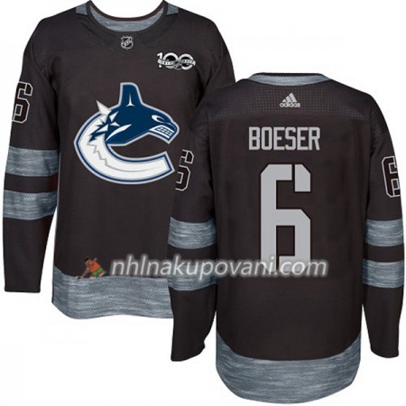 Vancouver Canucks Dresy Brock Boeser 6 1917-2017 100th Anniversary Adidas Černá Authentic - Pánské Vancouver Canucks Dresy Brock Boeser 6 1917-2017 100th Anniversary Adidas Černá Authentic - Pánské